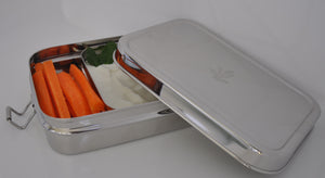 Rectangle Stainless Steel Lunch Box with a pod