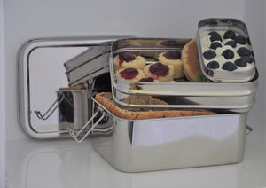 Deep Three in one Giant Stainless Steel Lunch Box